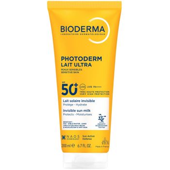Protector solar Photoderm Lait Ultra con FPS +50 muy alto de Bioderma (200 ml)