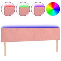 cabecero con led de terciopelo rosa 180x5x7888 cm vidaxl
