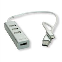 hub roline 4 puertos 480 mbits usb 20 modelo 14025037 plata blanco