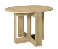 homcom mesa plegable de comedor mesa de cocina plegable con 2 alas abatibles mesa plegable para 2-4 personas 104x76x737 cm roble