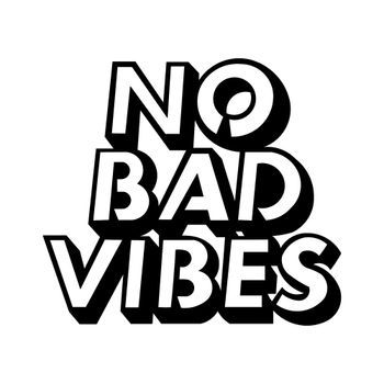 Decoración Pared De Metal No Bad Vibes Negro 63x1.5x55 Cm