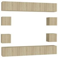 juego de muebles de salon 8 piezas roble sonoma vidaxl
