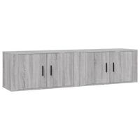 muebles para tv  mueble de salon  gabinete de tv de pared 2 uds gris sonoma 80x345x40 cm