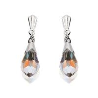 silver teardrop crystal andralok drop earrings - 21mm drop - f9909