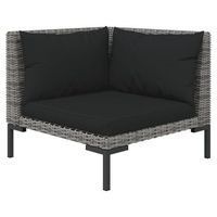 conjunto de salon de patio con cojines hecho de ratan de poliester