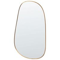 espejo de pared moderno marco metalico de aluminio forma irregular con ganchos dorado vernais