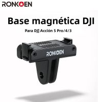 ronkoen-base adaptadora magnetica de liberacion rapida para dji osmo action 345 pro adaptador de montaje de dos garras plegable de liberacion rapida