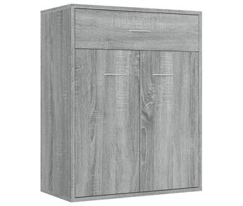 Vidaxl aparador de madera contrachapada gris sonoma 60x30x75 cm