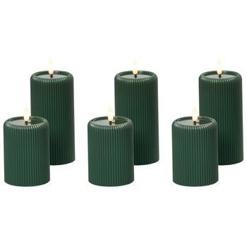Conjunto De 6 Decoraciones De Navidad Led Para Interiores Vela Accesorio De Parafina Verde Noisette