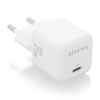 cargador aisens gan 25w 1xusb-c pd30 qc40 blanco