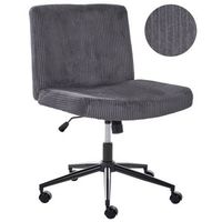 silla de escritorio giratoria con tapizado de pana asiento ancho neumatico inclinable para oficina en casa gris geddes
