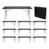 megapack 10 mesas plegables portatiles resina 180cm 7house