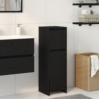 armario de bano negro roble 30x30x95 cm madera v9077 unico  negro