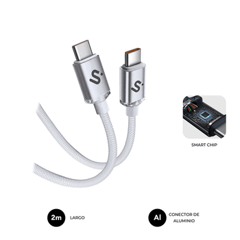 CABLE SUBBLIM OPTIMUS 60W C-C 2M WHITE