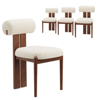 Set De 6 Sillas De Comedor Smartue Respaldo Cilíndrico 50x61.5x78.5cm - Beige