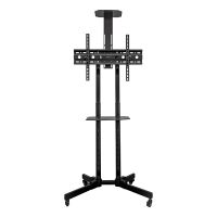 unykach uk501 soporte movil de suelo con estantes y altura ajustable para tv vesa 600x400mm y 32-75