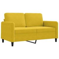sofa de 2 plazas  sofa de salon  sofa de descanso terciopelo amarillo 120 cm