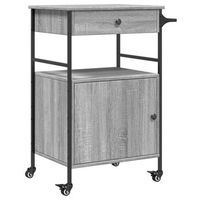 carrito de cocinarestanteria de cocina carrito de servir madera ingenieria gris sonoma 56x43x895 cm