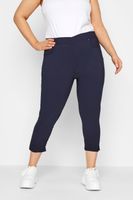 pantalones capri de tiro alto azul marino  mujer curvy y tallas grandes yours