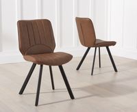 dexter brown faux leather dining chairs - brown