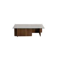 mesa baja de madera flavio - 105 x 65 x 30 cm - nogal