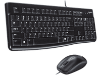 pack teclado  raton - logitech desktop mk120 cable usb ambidiestro resistente a salpicaduras numerico negro