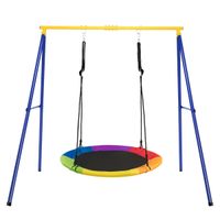 costway conjunto completo de columpio nido con estructura en forma a incluye base estable y altura ajustable para interior y exterior