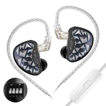 KZ AS24 Pro HiFi Auriculares Intrauricular Monitores Auriculares 24 Controladores de Armadura Balanceada Interruptor de