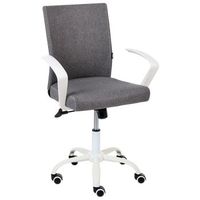 silla de oficina giratoria con altura y respaldo ajustables tapizada en tela gris oscuro modra