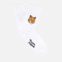 maison kitsune fox head ribbed-knit socks - eu3639