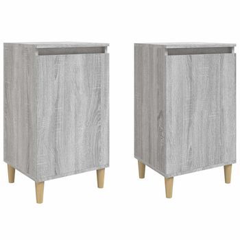 Mesitas De Noche 2 Uds Madera Contrachapada Gris 40x35x70 Cm Vidaxl