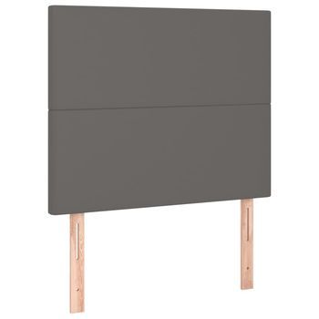 Juego De 2 Cabeceros Cama | Panel De Cabecera De Cuero Sintético Gris 90x5x78/88cm