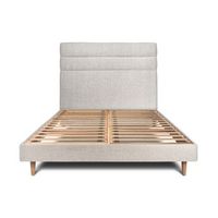 cama 150x190 cm con cabecero de linea - tejido rizado