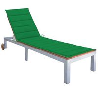 tumbona con cojin madera maciza de acacia y acero galvanizado vidaxl