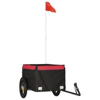 remolque para bicicleta hierro negro y rojo 30 kg vidaxl