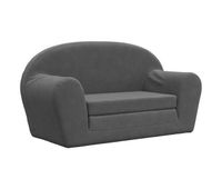 sofa cama - sofa convertible de ninos 2 plazas felpa suave gris antracita