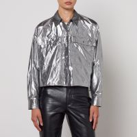 weekend max mara aldeno cotton-blend shirt - uk 10