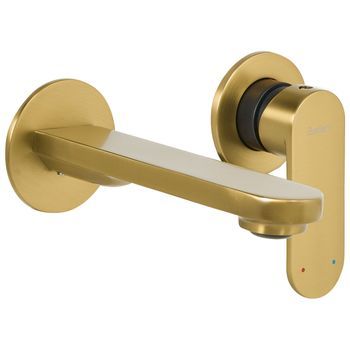 Grifo Monomando De Latón Empotrado Para Lavabo En Pared Dorado Guatavia