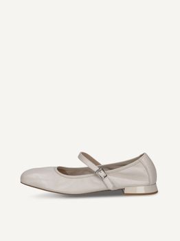 CAPRICE Ballerina, white, made of Leather with Trapeze heel, Size 41