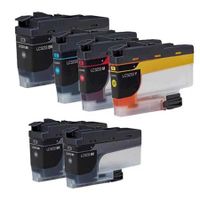 compatible multipack brother dcp-j1100dw printer ink cartridges 6 pack -lc3233bk