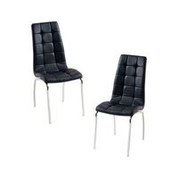 pack 2 sillas liam de polipiel 974054 cm - negro