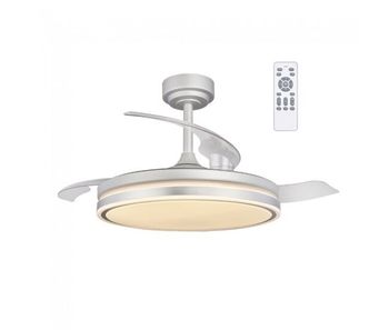 Ventilador led aspas plegables perla gris cct dim 72w marca wonderlamp
