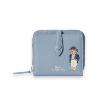 Polo Ralph Lauren para mujer. 427P17882001 Cartera compacta Polo Bear azul (OSFA), Casual, Piel