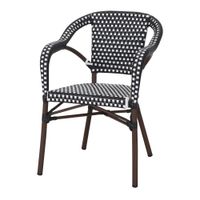 silla de ratan sintetico imperio - negro - 82x56x58