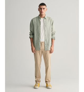 Gant para hombre. 1505280 Pantalón chino deportivo Slim Fit beige (32/34), Casual, Algodón