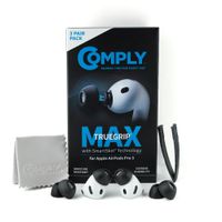 comply truegrip max  almohadillas de espuma viscoelastica premium de repuesto para apple airpods pro 3 generacion  tecnologia smartskin  excelente aislamiento del ruido  negro talla s 3 pares