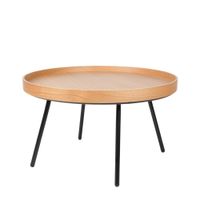 mesa de centro de madera beige