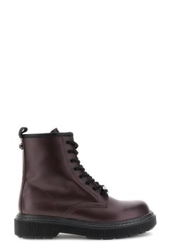 botines de ocho ojales efecto piel envejecida bordeaux 39