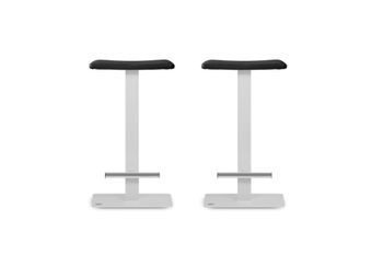 Pack 2 taburetes 63 cm  asiento negro estructura blanco