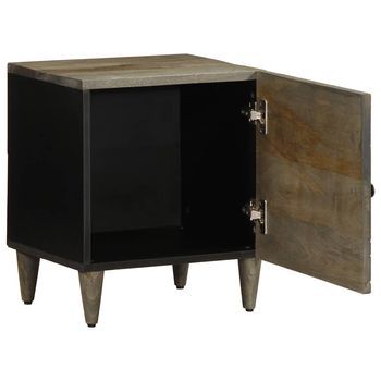 Mesita De Noche 33x40x46 Cm Madera Tratada, Metal - Gris